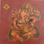 Dancing Ganesha Kerala Mural – Handcrafted Painting for Home Décor